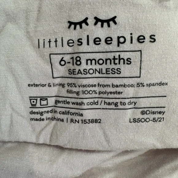 Little Sleepies Disney Princess Tiana Sleepy Bag Baby Girl 6-18 Months